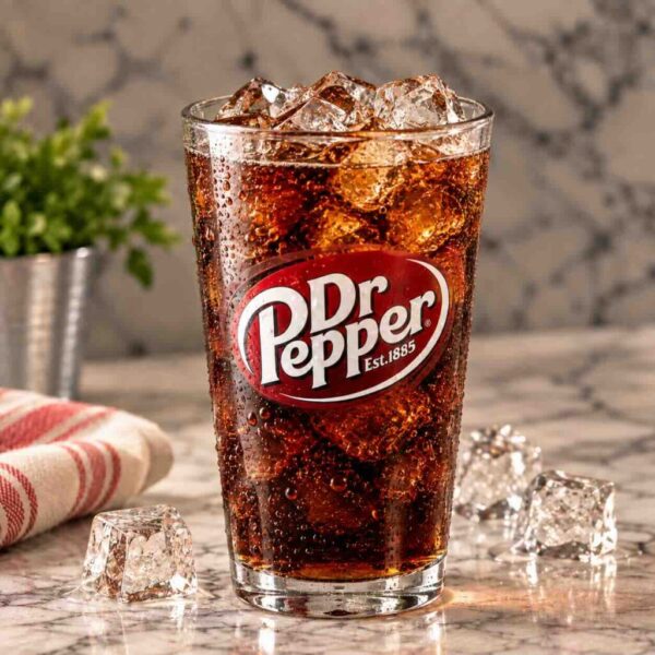Cold Dr Pepper brings distinctive refreshment to any Pierogi Bar meal.