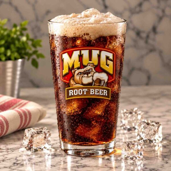 Creamy MUG Root Beer served cold at Pierogi Bar St Pete.