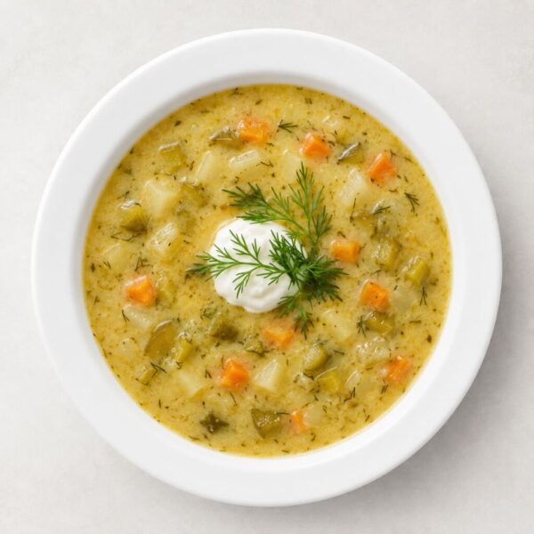 Traditional Ukrainian pickle soup, house-made at Pierogi Bar St Pete.