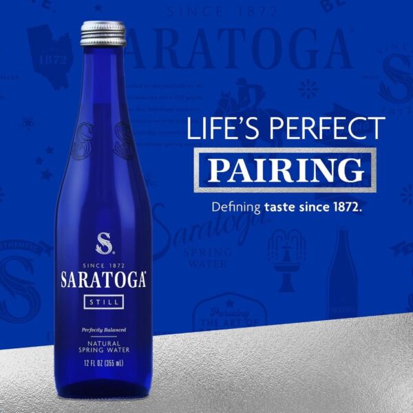 Saratoga still spring water available at Pierogi Bar St Pete.