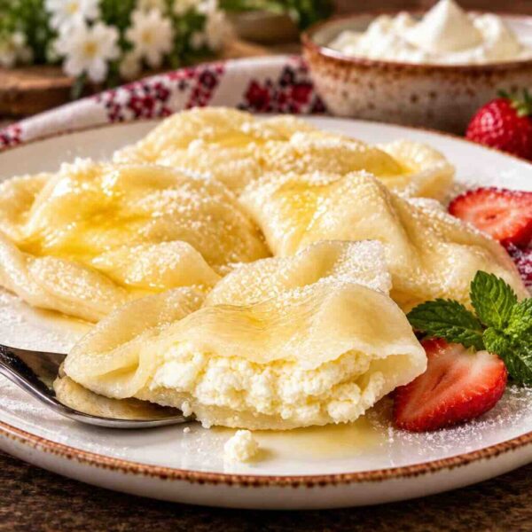 Ukrainian Sweet Cheese Pierogis with tender dough and a creamy, lightly sweet filling.