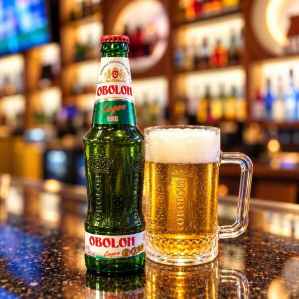 Obolon Lager Ukrainian beer served at Pierogi Bar St Pete.